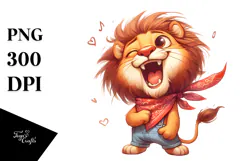 Silly Lion with Pure Joy, Transparent PNG Product Image 1