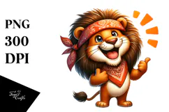 Goofy Lion Bandana PNG Product Image 1