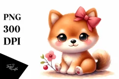 Baby Shiba Inu Sitting Design | Clipart Product Image 1