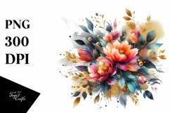 Vibrant Bouquet with Tulip Splash | Sublimation | Clipart Product Image 3