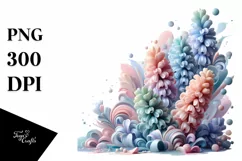 Glossy Hyacinth Watercolor Splash PNG Product Image 1