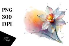Vibrant Daffodil -like Watercolor PNG Product Image 1