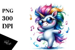 Vibrant Drawing Baby Unicorn PNG Product Image 1