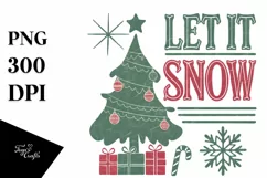 Retro Let It Snow Clipart PNG Product Image 5