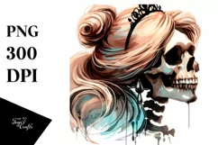 Cinderella-Like Skull, Retro PNG Product Image 3