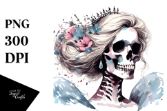 Washed Retro Skull with Hair like Cinderella Product Image 1