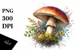 Mushroom Watercolor Splash PNG Product Image 1