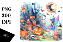 Vibrant Fairy Halloween | Sublimation, Clipart Product Image 1