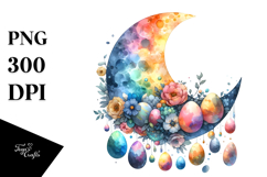 Colorful Half Moon with Hanging Eggs, PNG Product Image 1
