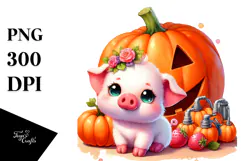 Cute Baby Pig Pumpin | Sublimation Clipart Product Image 1