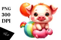 Cute Baby Pig Pumpin | Sublimation Clipart Product Image 1