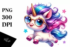 Vibrant Drawing Cute Unicorn PNG Product Image 1