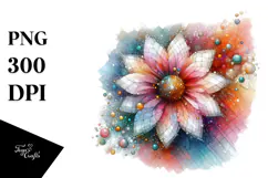 Daisy Diamonds Golden Watercolor Splash PNG Product Image 1