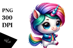 Dancing Unicorn with Cool Haircut PNG Product Image 1