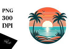 Retro Tropical Island Sunset, 20 oz Tumbler Product Image 1