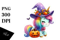 Vibrant Unicorn Halloween | Sublimation, Clipart Product Image 1