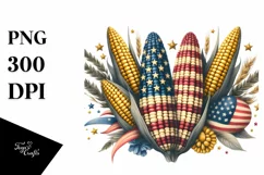 Vintage Corn Stars USA Flag Clipart Product Image 3