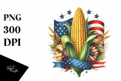 Vintage Corn Stars USA Flag Clipart Product Image 3