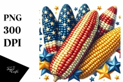 Vintage Corn Stars USA Flag Clipart Product Image 1