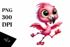 Dancing Baby Flamingo Clipart Product Image 1