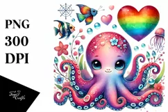 Adorned Baby Octopus Heart PNG Product Image 1