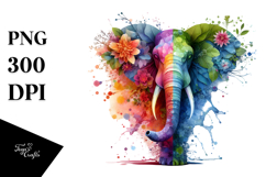 Vibrant Elephant with Flowers, 20 oz Tumbler Product Image 1