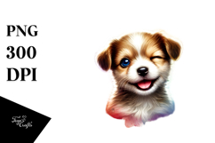 Winking Puppy Digital Painting PNG Product Image 1