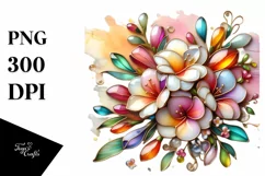 Watercolor Luxury Flower Splash Clipart Product Image 1
