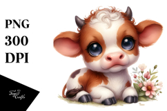 Cute Baby Cow Painting PNG Product Image 1