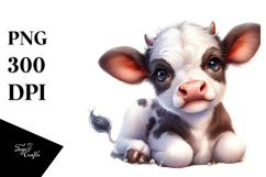 Cute Baby Cow Painting PNG Product Image 1