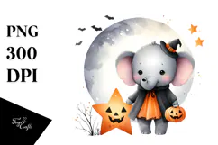 Cute Baby Elephant Halloween PNG Product Image 1