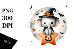 Cute Baby Elephant Halloween PNG Product Image 1