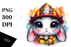 Goofy Watercolor Rabbit with Crazy Eyes PNG Product Image 1