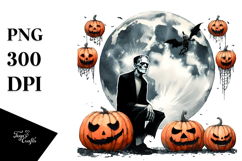 Simple Retro Frankenstein on Half Moon Product Image 1