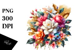 Vibrant Gardenia Bouquet Colorful | Sublimation | Clipart Product Image 3