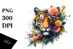 Vibrant Watercolor Tiger, 20 oz Tumbler Product Image 1