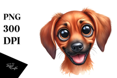 Watercolor Cute Rhodesian Ridgeback with Big Eyes, Product Image 1