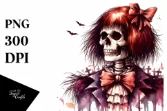 Cute Skull with Tom Style, Retro PNG Product Image 1