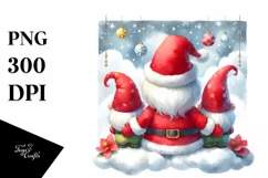 Vibrant Santa on Cloud with Snowflakes PNG Product Image 3