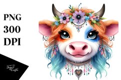 Funny Cow Smiling Diva Look Clipart Product Image 1