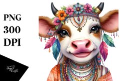 Funny Cow Smiling Diva Look Clipart Product Image 3