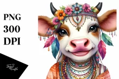 Funny Cow Smiling Diva Look Clipart Product Image 3