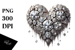 Distressed Diamond Heart PNG Product Image 1