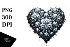 Distressed Diamond Heart PNG Product Image 1