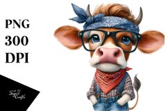 Watercolor Cow with Fancy es Product Image 3