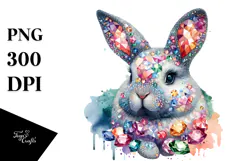 Diamond Bunny in Colorful Splash PNG Product Image 1