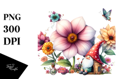 Watercolor Gnome House Flower Rainbow Bird Butterfly | Product Image 1