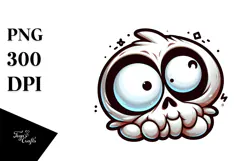 Expressive Skull with Cross-Eyed PNG Product Image 1