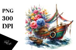 Vibrant Fishing Boat PNG Product Image 1