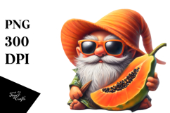 Gnome Sunglasses Beachwear Papaya | Sublimation Clipart Product Image 1
